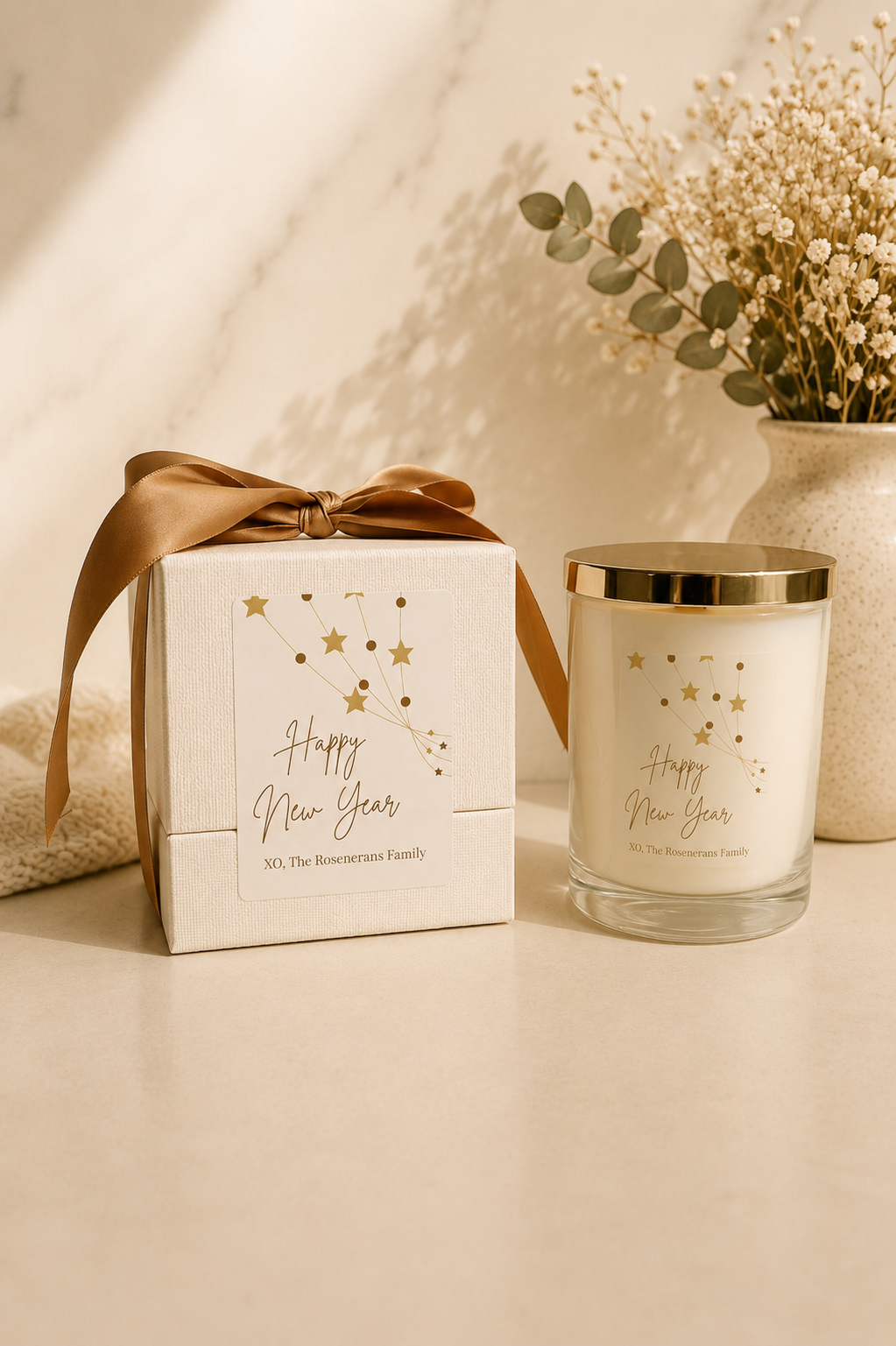 Happy New Year Candle