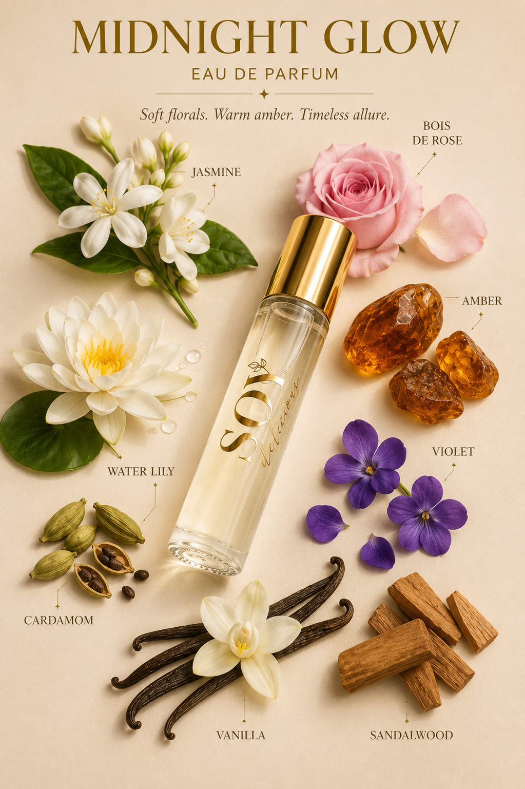 Midnight Glow Eau De Parfum (Sandalwood, Violet, Jasmine)