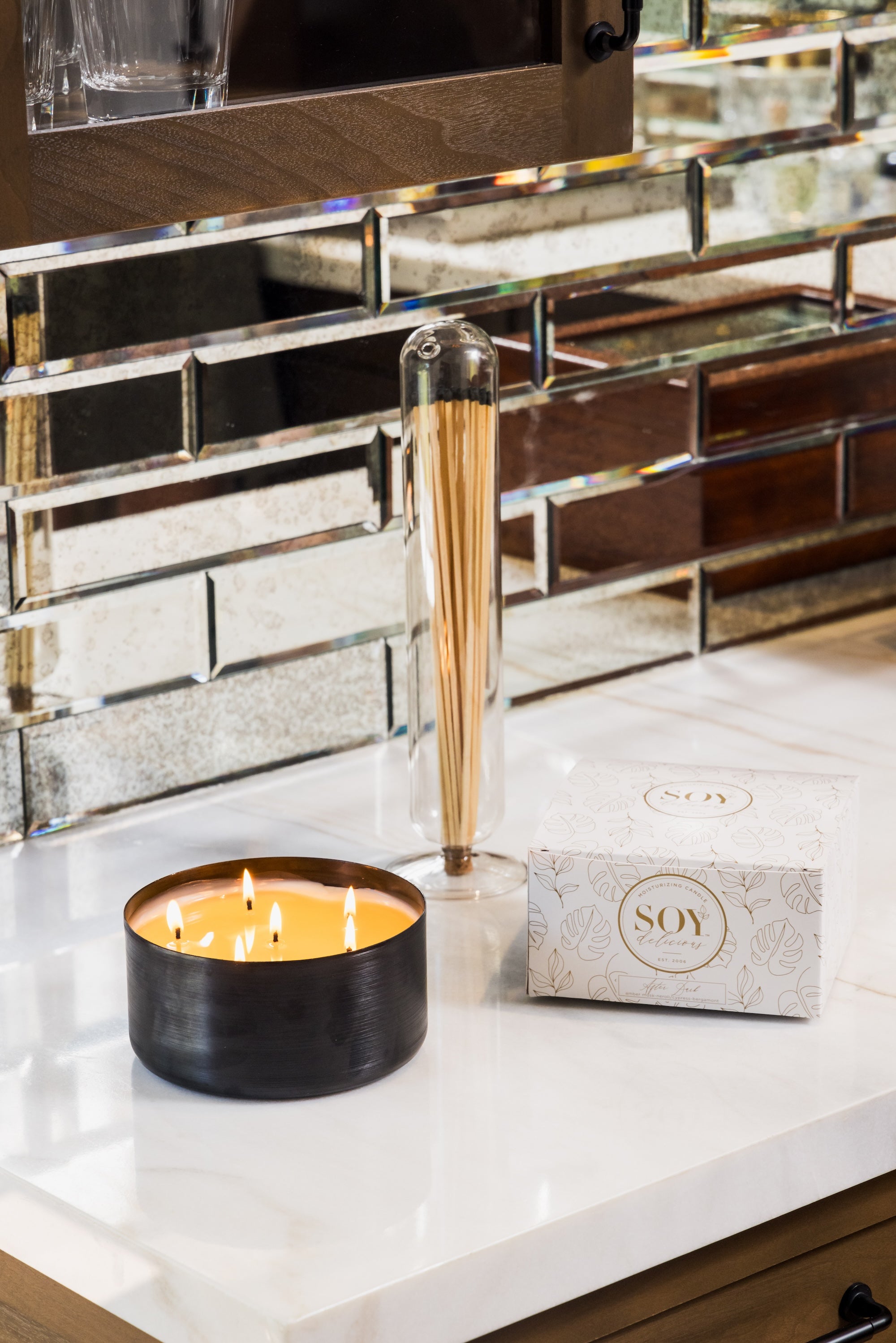 6 Wick After Dark Candle Bowl & Wick Trimmer