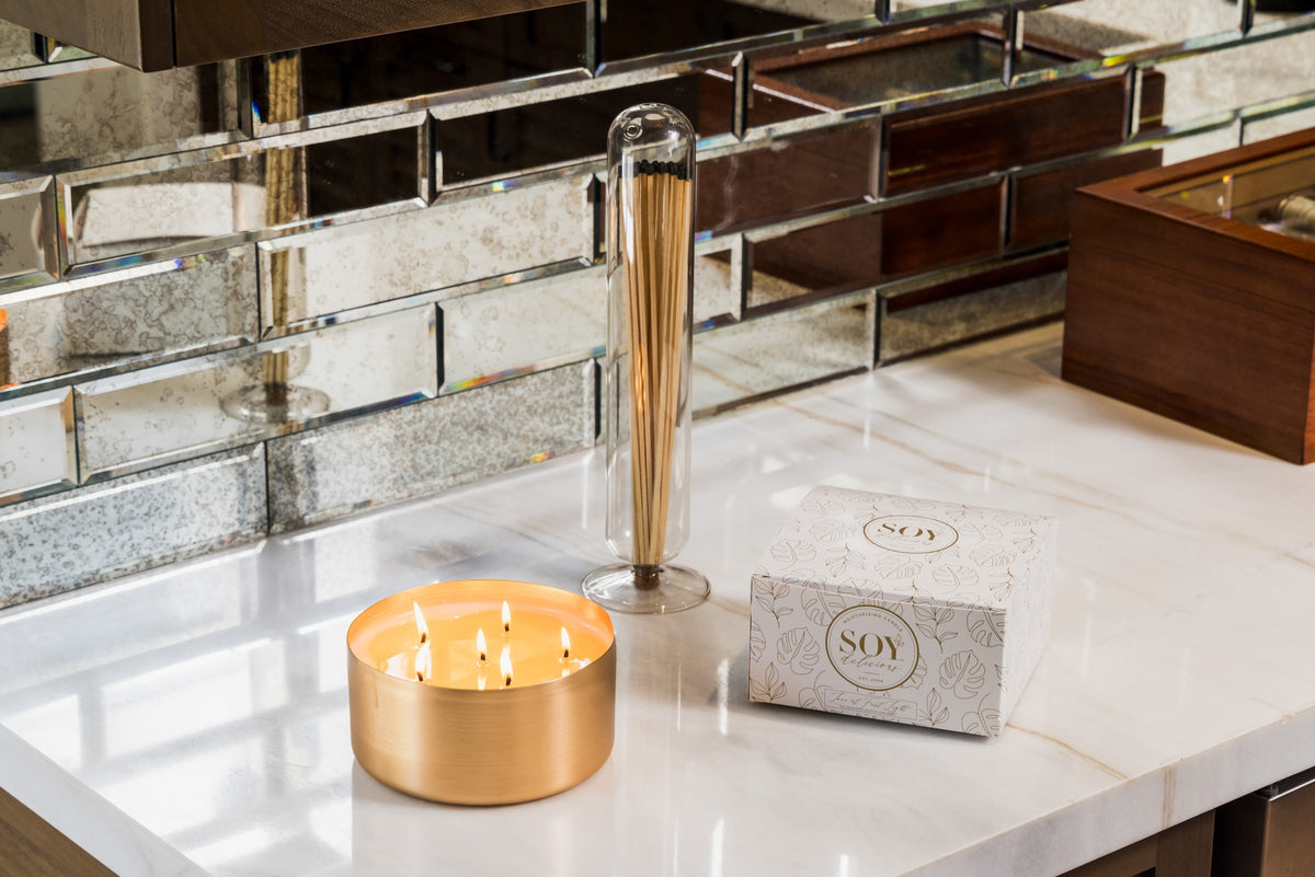 Rose Gold 6 Wick Candle Bowl